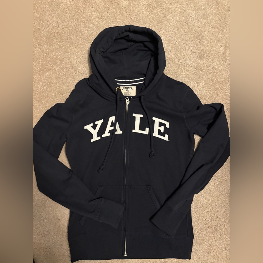 Yale Navy Zippered Hoodie- ‘47 Brand